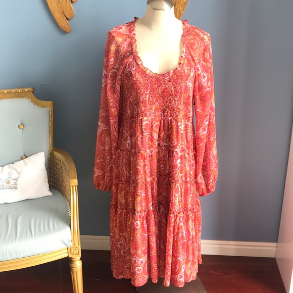 Jacqui E Dresses Jacquie The Label Orange Terracotta Paisley Long